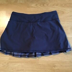lululemon athletica Navy Mini Skort with Striped Hem